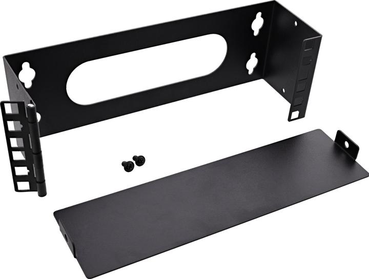 Produktbild InLine ® 10" Mini Rack zur Wandmontage, 2HE, 7,6cm Tiefe, schwarz (2 HE, 10 Zoll Rack)