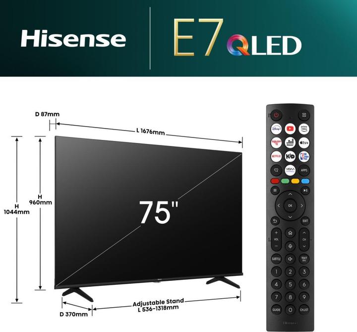 Produktbild Hisense TV His 75E77NQ (null cm (null Zoll)) (75", LED, 4K, 2024)