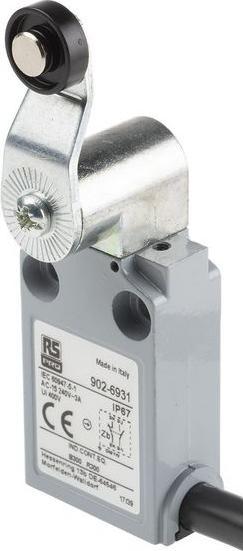 Produktbild RS PRO LS IP67 14 nyl roller lever 1NO+1NC 1m