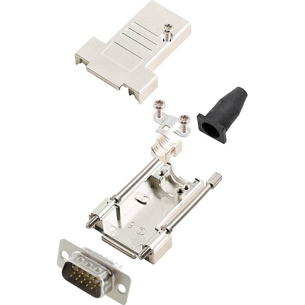 Encitech DTSL09-LJSRG-T-HDP15-W-K 6355-8041-01 D-SUB Stiftleisten-Set 180 ° Polz, Elektronikkabel + Stecker
