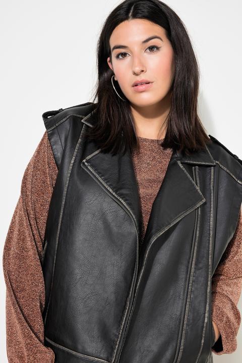 Produktbild Studio Untold Weste, oversized, Bikerform, Lederoptik, Used-Look (50, 52)