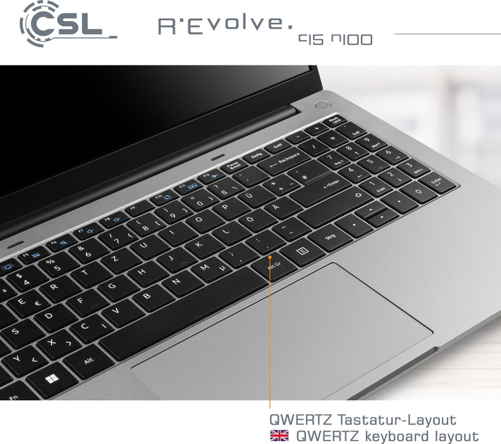 Actual product image CSL Notebook R'Evolve C15 v4 16GB 500GB Windows 11 Home (15.60", Intel N100, 16 GB, 500 GB, DE)