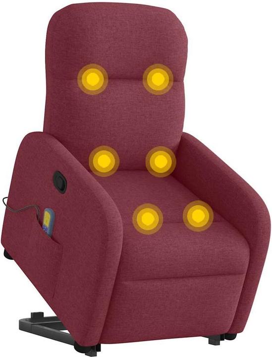Actual product image VidaXL Massage chair with stand-up aid wine red fabric