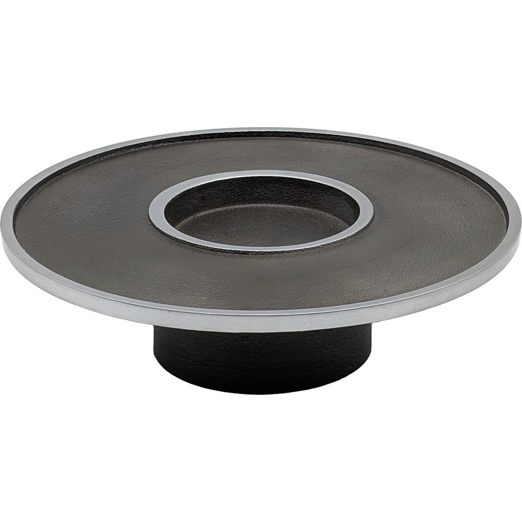 Lambert Schneider, Candeliere, Solis Kerzenteller klein, graphit/silber Aluminium D 26 cm, H 6 cm