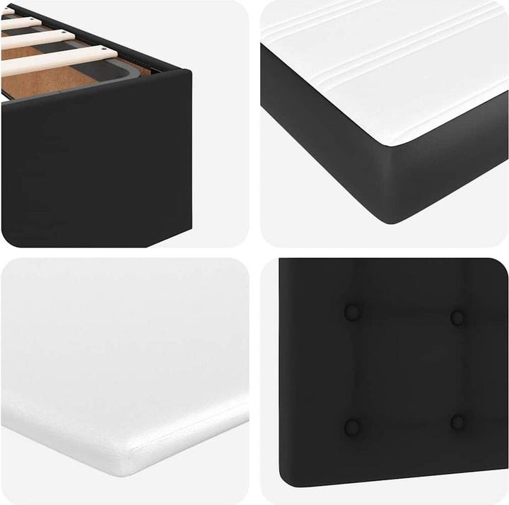 Image du produit VidaXL Lit Ottoman avec matelas Noir 100x200 cm Similicuir (100 x 200 cm)