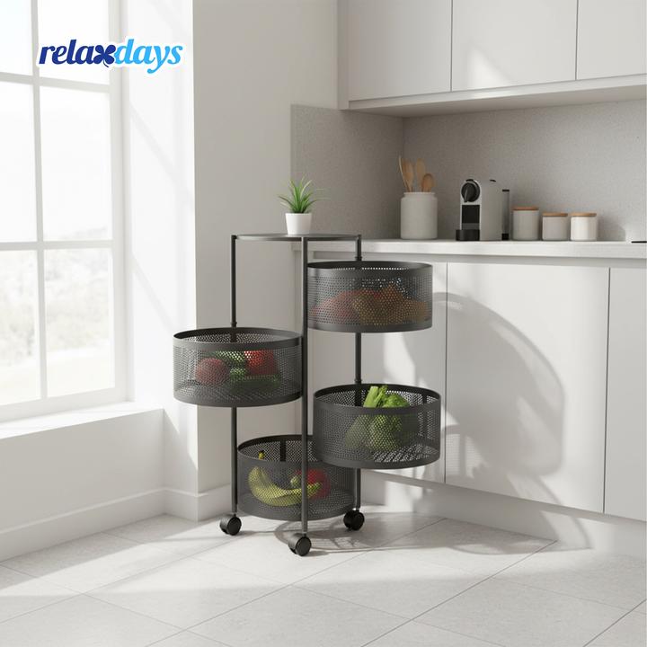 Image du produit Relaxdays Küchenwagen mit drehbaren Fächern