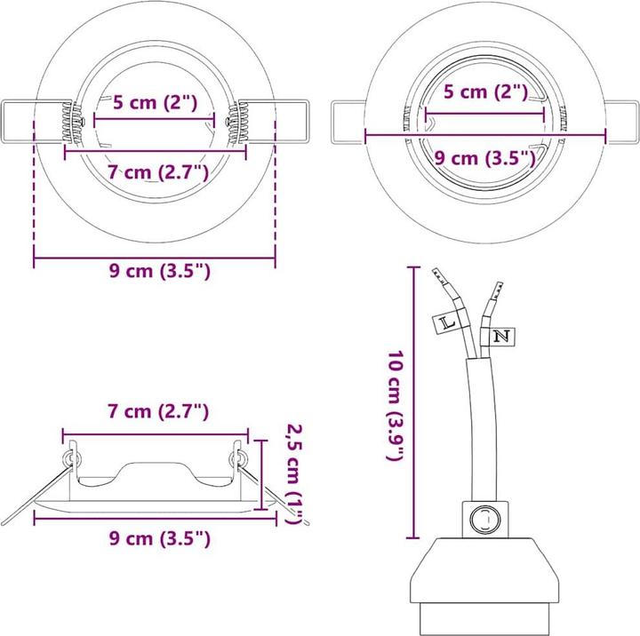 Image du produit vidaXL Lampes intégrées (GU10)