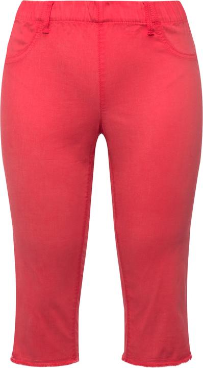 Produktbild Ulla Popken Caprihose Sienna, Fransensaum, schmales Bein, Stretch (60)