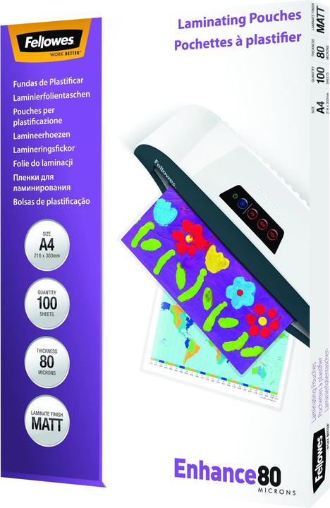 Produktbild Fellowes Enhance 80 (A4, 100 Stk., 80 µm)