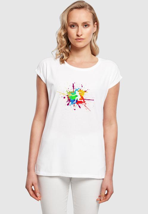 Produktbild Merchcode Ladies Color Splash Player Extended Shoulder Tee - 116313 (M)