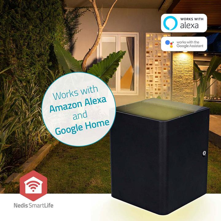 Produktbild Nedis Smartlife-Aussenleuchte | 2 x 270 lm | Zigbee 3.0 | 12 + 4 W | RGB / Warmweiss | 2700 K | Alumi (540 lm, IP65)