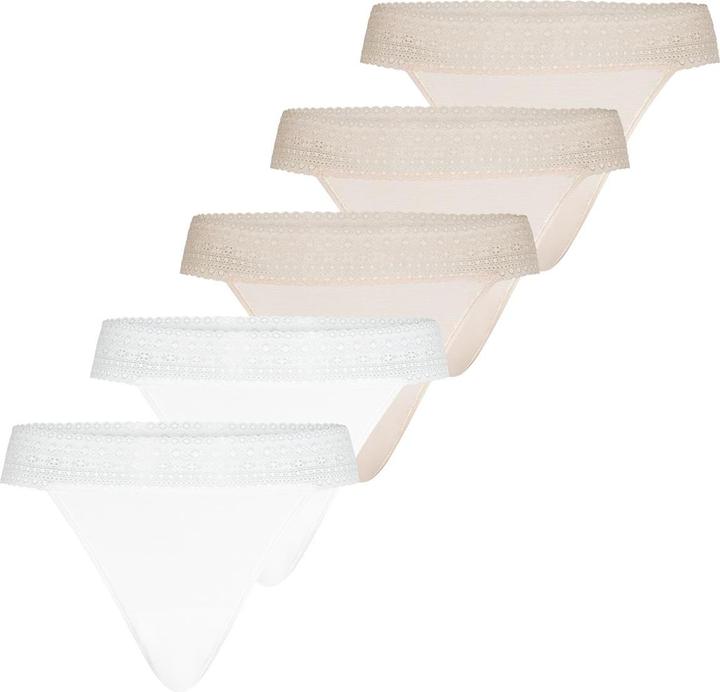 Immagine prodotto Mey - Modal Lace - String - 5er Pack (M Beige / weiss) (M, Confezione da 5 pezzi)