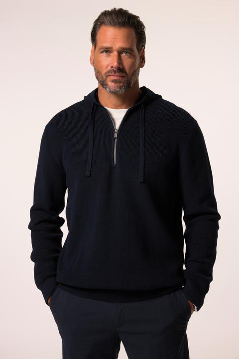 Produktbild JP1880 Strickhoodie, Kapuze, Rippstrick, Zipper, bis 7 XL (6XL)