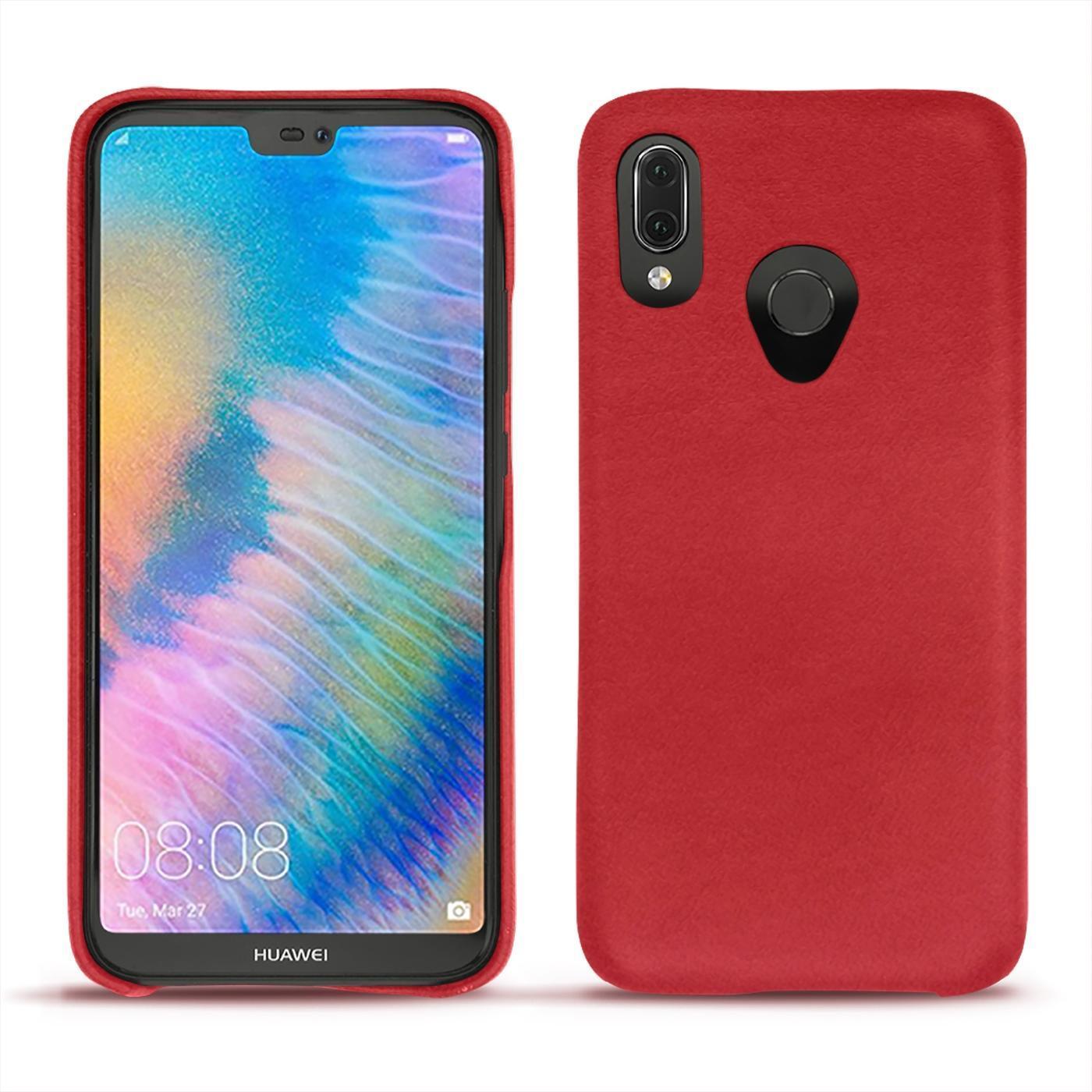Noreve Lederschutzhülle (Huawei P20 Lite), Smartphone Hülle, Rot