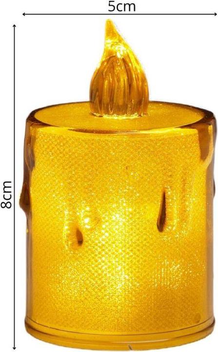 Produktbild Koopman Dekoracja świąteczna Świeca LED przezroczysta dekoracyjny złoty 10,5 cm na baterie 1szt