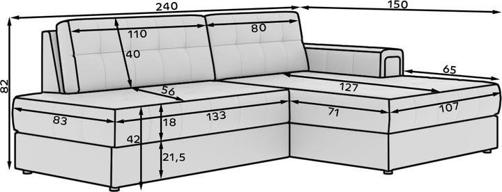 Produktbild ELTAP Blezalt (Ecksofa, Bettsofa, 3-Sitzer)