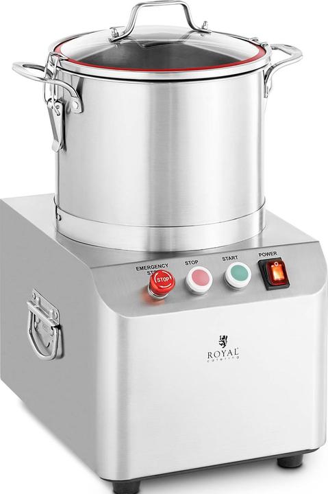 Royal Catering Tischkutter Küchencutter Kutter Küchenmaschine 1400 U/min 10 L Edelstahl Gastro (1100 W)