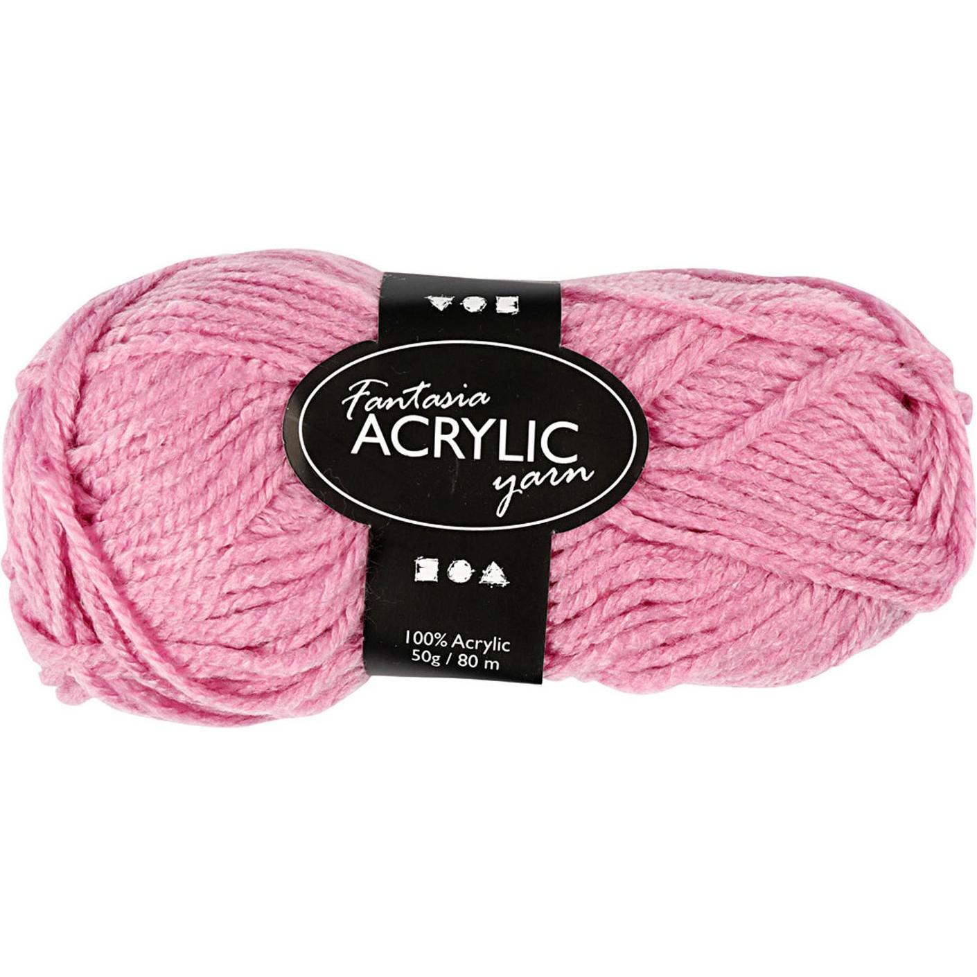 Creativ Company Acrylwolle 50g, Garn + Wolle, Pink