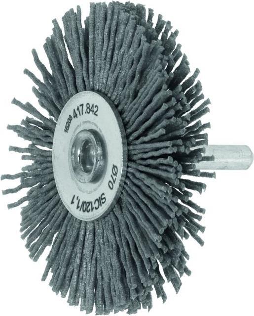 Productafbeelding Lessmann Ronde borstel Ø 70 mm schacht 6 mm SiC borstelharen korrel 120 12 mm 15000 min-¹ (120)