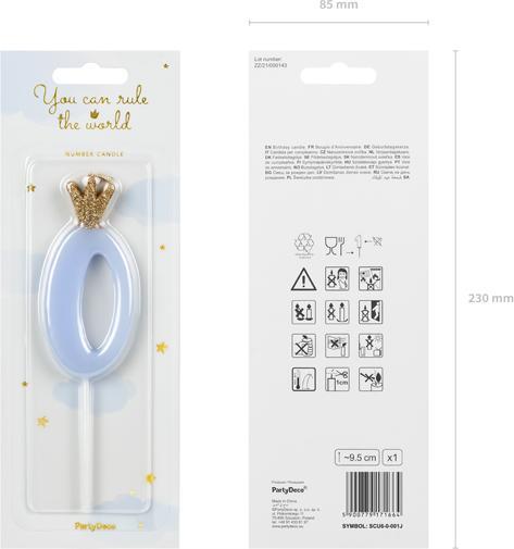 Actual product image Partydeco Number Candle with Crown Number 0 (1 x)