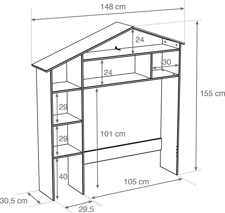 Produktbild Möbilia Greta (148 x 31 x 155 cm)