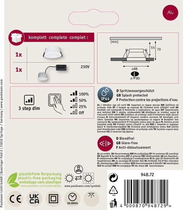 Immagine prodotto Paulmann Apparecchi da incasso (470 lm)