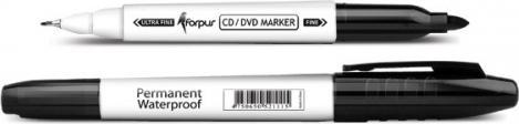 Forpus Marchio permanente CD/DVD, 0,6-1 mm, fronte/retro, nero 1213-072