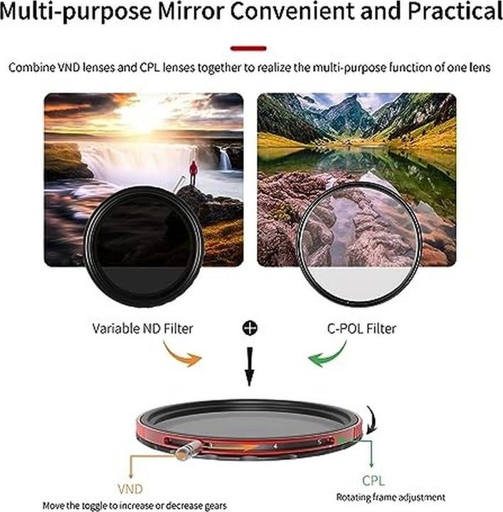 Produktbild Haida Polfilter und Variabler ND Filter in einem 72mm (72 mm, Polarisationsfilter)