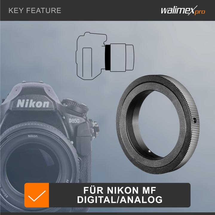Actual product image Walimex T2 Adapter for Nikon F