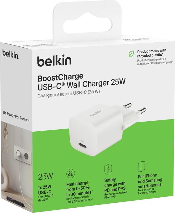 Image du produit Belkin BOOST Charge 25W USB-C Ladegerät PD weiss WCA012kqWH (25 W)