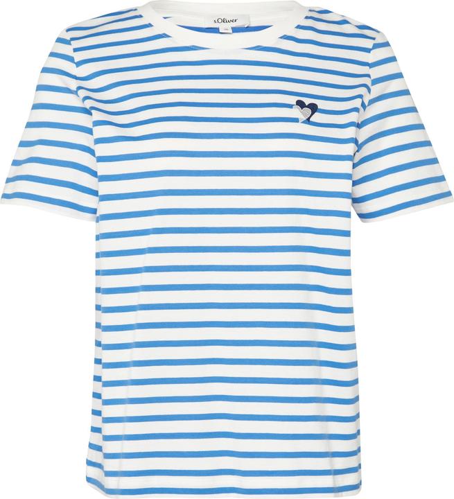 Produktbild S.Oliver T-Shirt Gestreiftes T-Shirt im Relaxed Fit mit Herz-Stickerei (42)