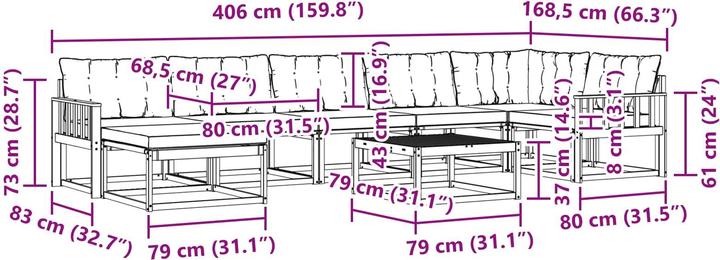 Produktbild vidaXL Outdoor-Sofagarnitur