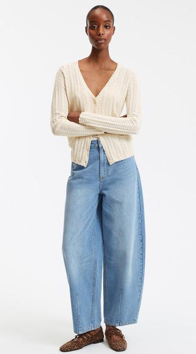 Actual product image La Redoute Collections Feinstrickcardigan mit V-Ausschnitt und Knopfverschluss (L)