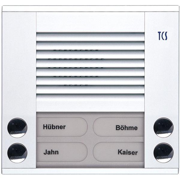 TCS, Klingel + Türsprechanlage, Audioaussenstation 2-reihig 4 Tasten AP weiss PES0