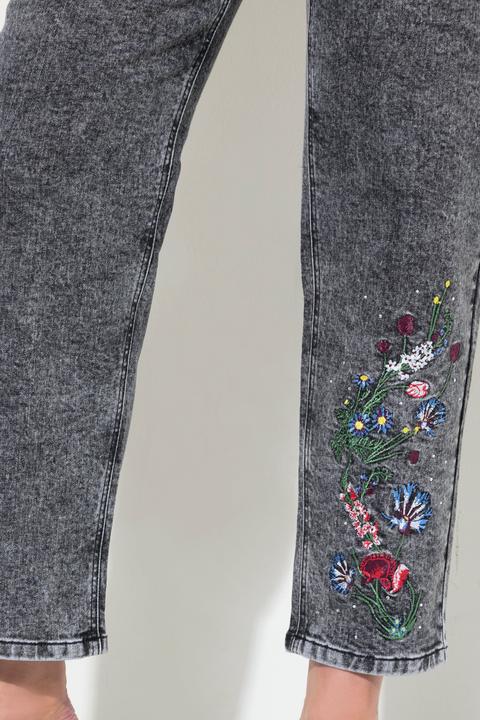 Image du produit Miamoda Jeans, Loose Fit, Blumen-Stickerei, 5-Pocket (52)
