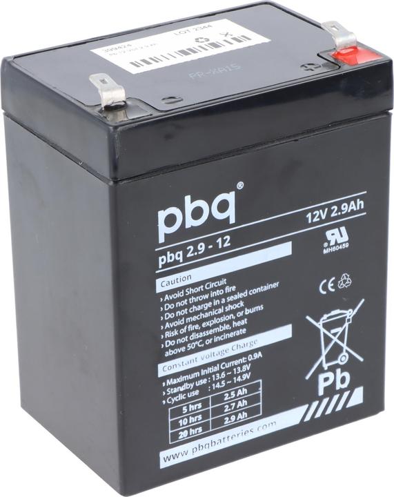 Produktbild PBQ Blei Akku 2,9-12, 12 Volt 2,9Ah, mit 4,8mm Faston Steckkontakten (12 V, 2.90 Ah)