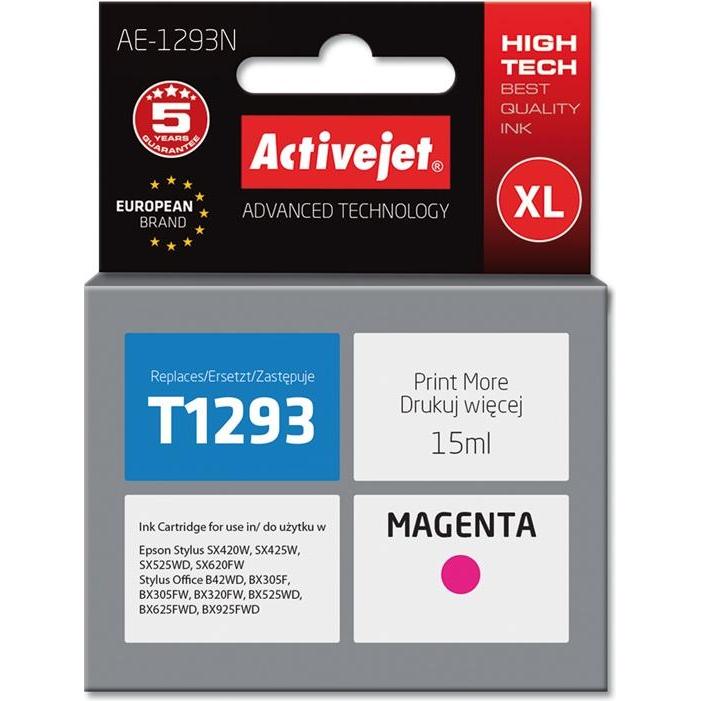 Activejet, Druckerpatrone, AE-1293N - Kompatibel - Tinte auf Farbstoffbasis - Magenta - Epson - Einzelpacku (M)