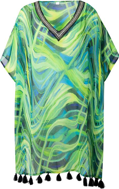 Produktbild Ulla Popken Chiffon-Tunika, Wellen, Oversized, V-Ausschnitt, Halbarm (42, 44, 46, 48)
