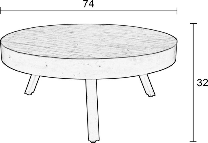 Image du produit White Label Living Table (74 x 74 x 32 cm)