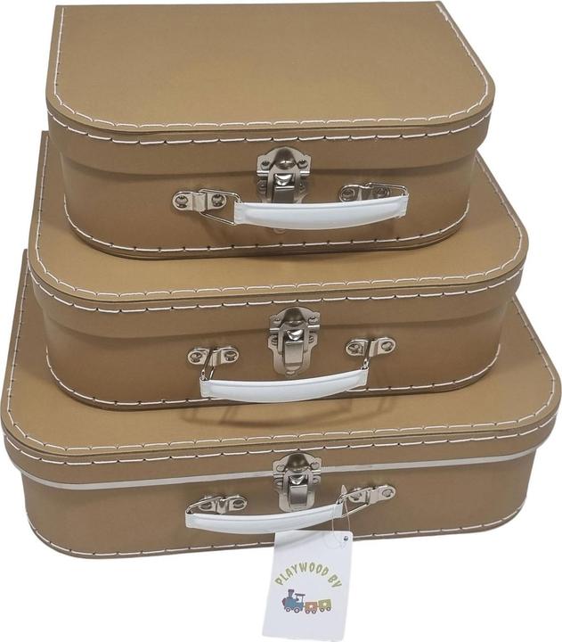 Playwood Kartonkoffer-Set Braun, 3tlg.