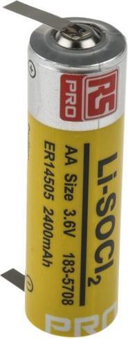 Immagine prodotto Rs Pro Batteria AA, litio cloruro di tionile, 3,6V / 2,4Ah occhiello di saldatura (1 pz., AA, 2400 mAh)