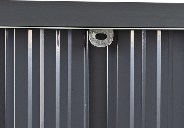 Produktbild Dema Metall Garten Gerätebox Auflagenbox Aufbewahrungsbox Truhe 770 L anthrazit weiss