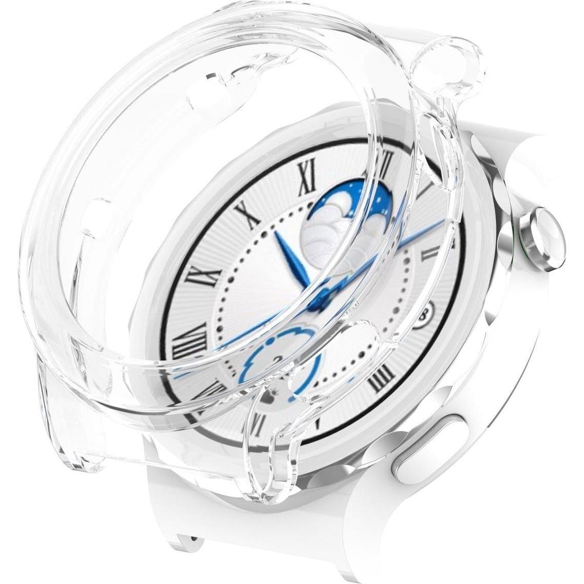 König Design Schutz Tasche Hülle für Huawei Watch GT 3 Pro 43mm Case Cover Bumper Etui Tasche, Smartwatch Zubehör, Trans...