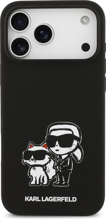 Actual product image Karl Lagerfeld - Silicone Sketch & Logo (KLHMP17XSKCGRGOK) - iPhone 17 Pro Max - Karl&Choupette (Apple iPhone 17 Pro Max)