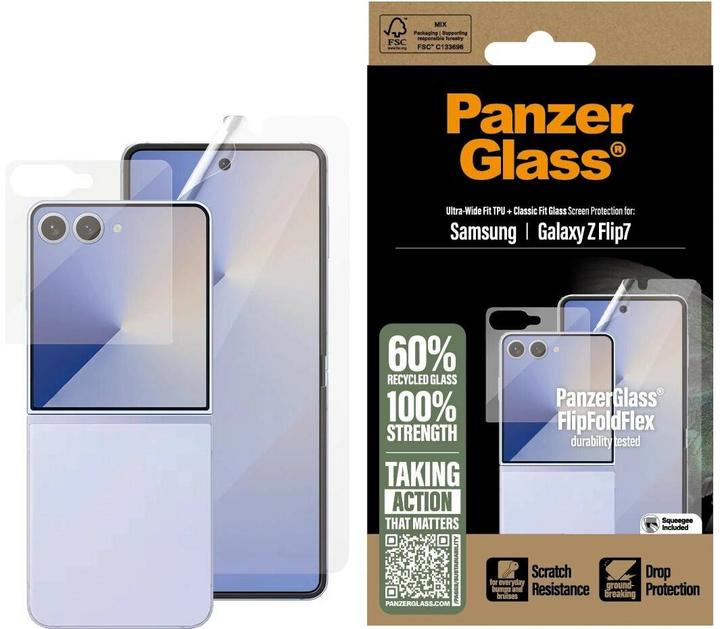 Actual product image PanzerGlass ® Screen Protector Samsung Galaxy Z Flip7 | Glass & Film (1 Piece, Samsung Galaxy Z Flip7)