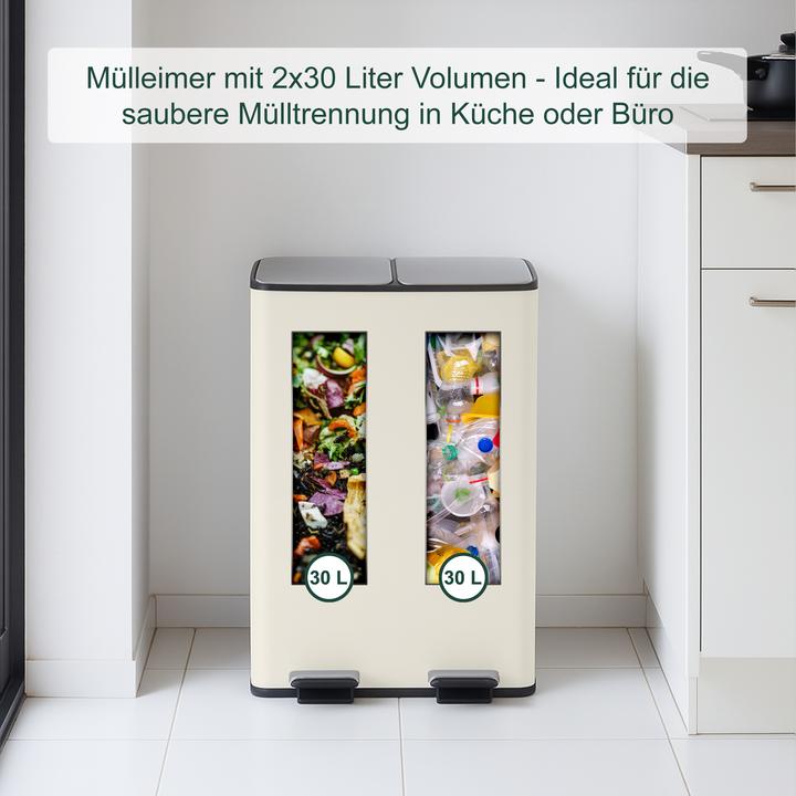 Produktbild Relaxdays Mülleimer Küche 2x 30 Liter (60 l)