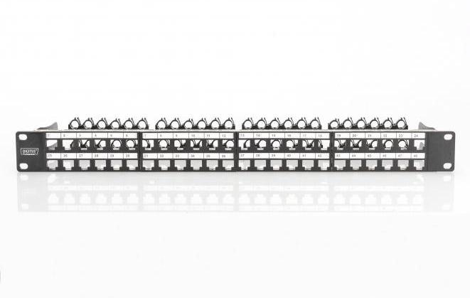 Image du produit Digitus Panneau de brassage 1U pour modules Keystone 48 ports 48,3cm 19 pouces noir RAL 9005