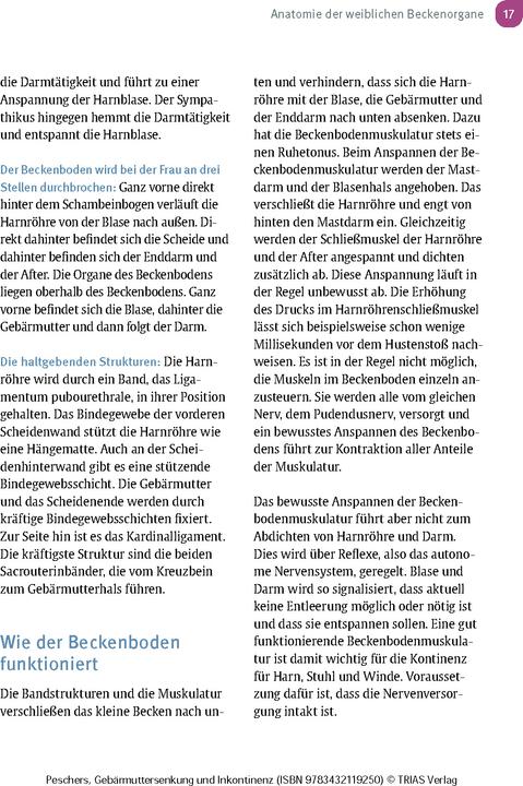 Produktbild Frauengesundheit: Gebärmuttersenkung und Inkontinenz (Deutsch, Ursula Peschers, 2024)