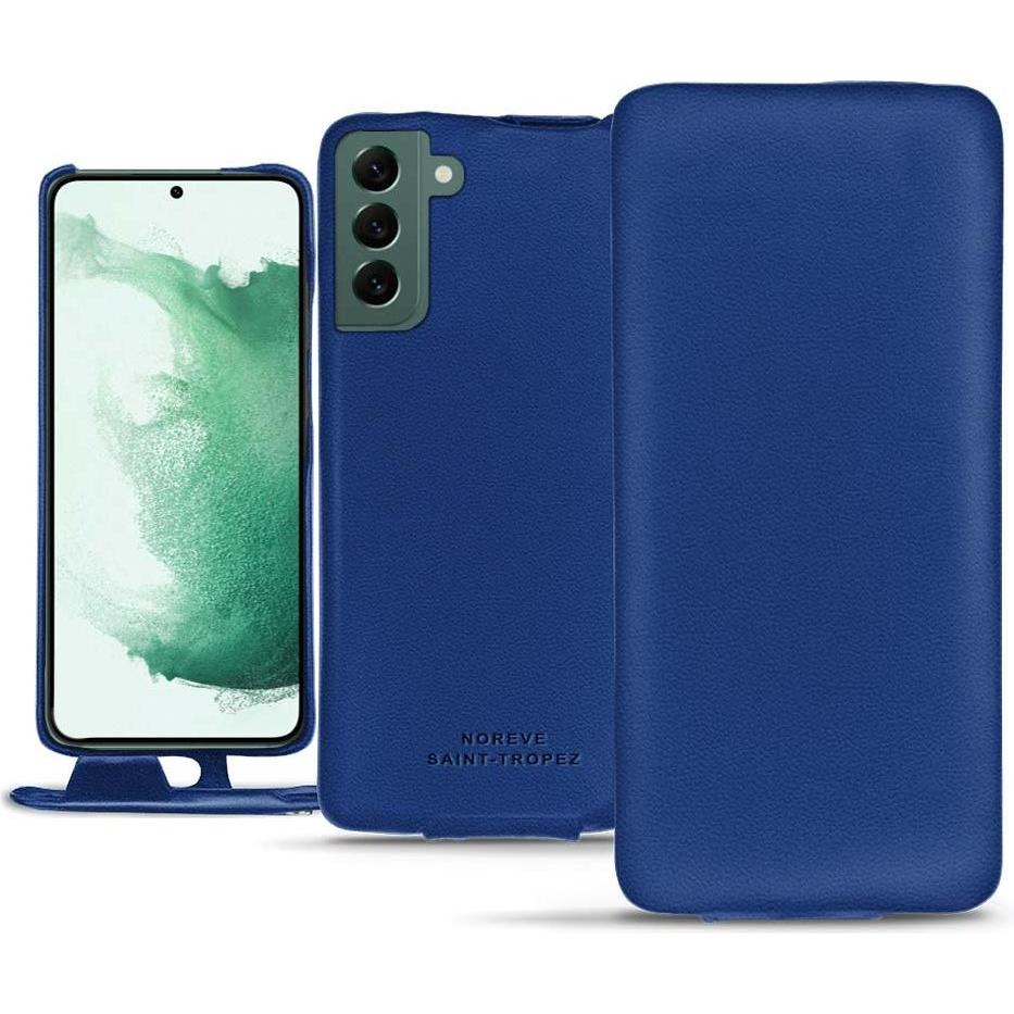 Noreve Lederschutzhülle vertikal (Samsung Galaxy S22+ 5G), Smartphone Hülle, Blau