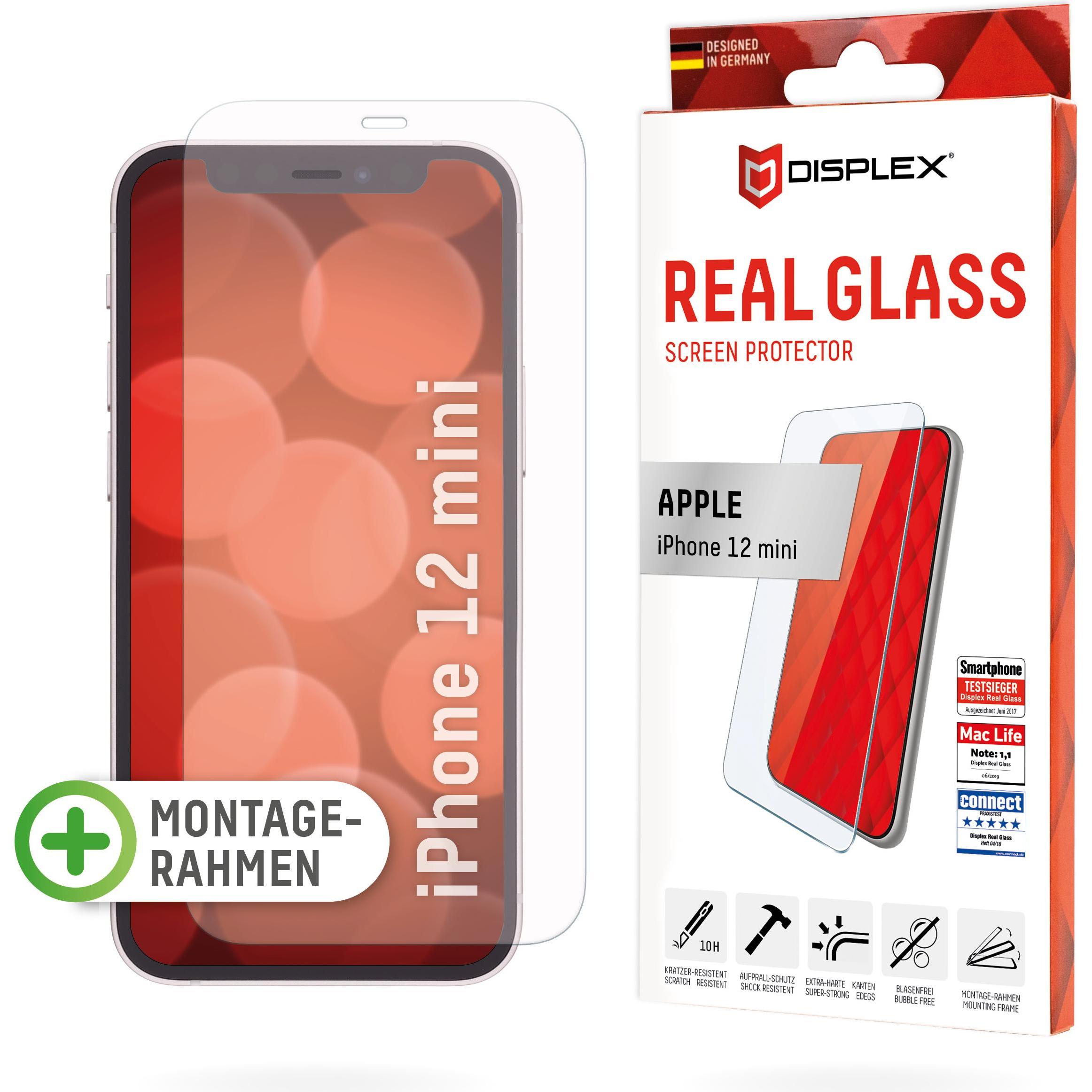 Displex Real Glass, 2D Panzerglas (1 Stück, Apple iPhone 12 mini), Smartphone Schutzfolie, Transparent
